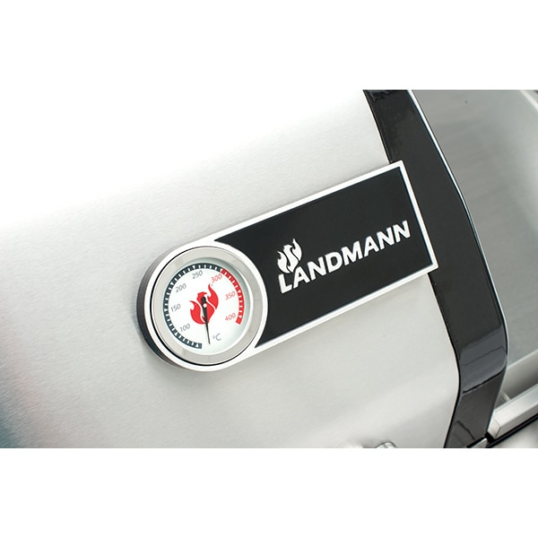 Gratar pe gaz LANDMANN Triton 12940, 65 x 45 cm, 3 + 1 arzatoare, 4 role, argintiu