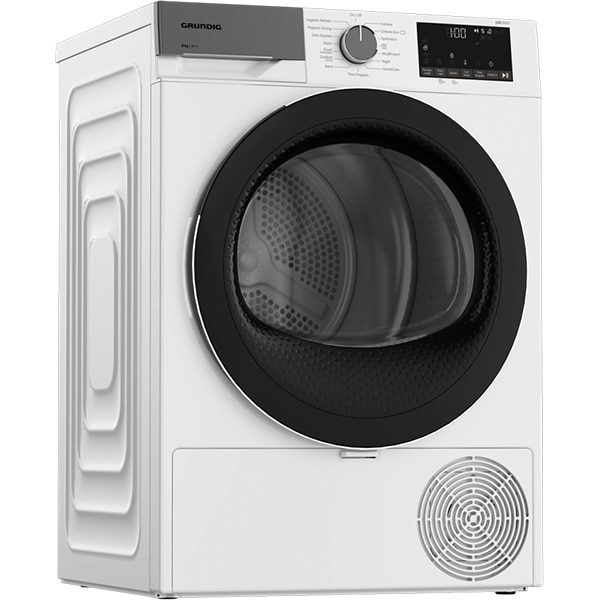 Uscator de rufe GRUNDIG GTP5824BN, Pompa de caldura, 8 kg, 15 programe, Clasa C, alb