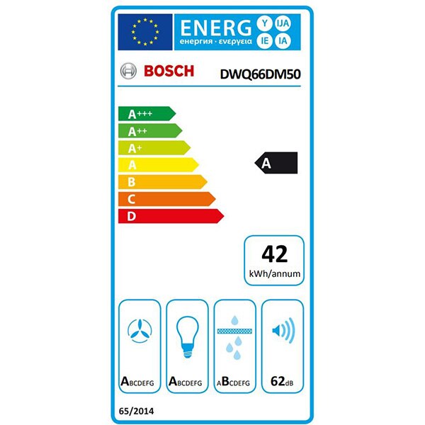 Hota decorativa BOSCH DWQ66DM50, 1 motor, 610 m3/h, L 60 cm, inox