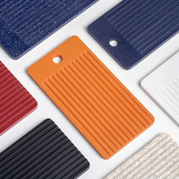 Platou branzetruri SPIN Ida L, 25 x 1.2 cm, corian, portocaliu