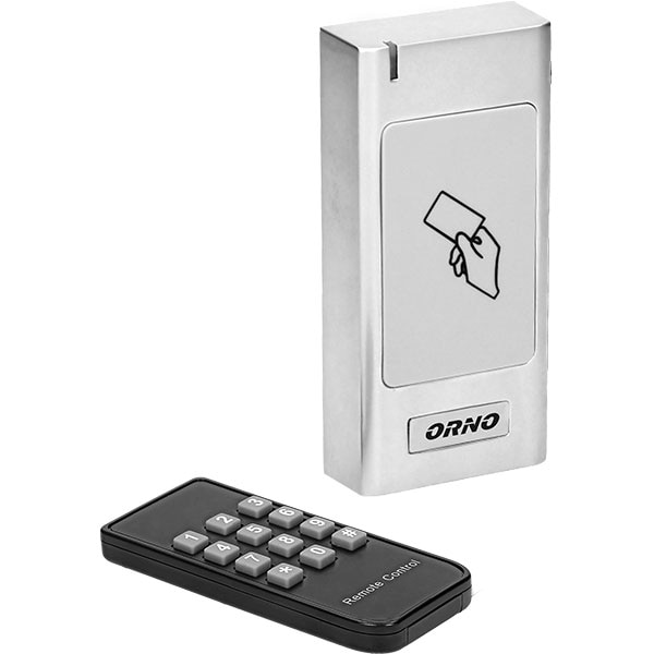 Cititor carduri ORNO OR-ZS-821, Telecomanda + 2 Carduri de proximitate, argintiu