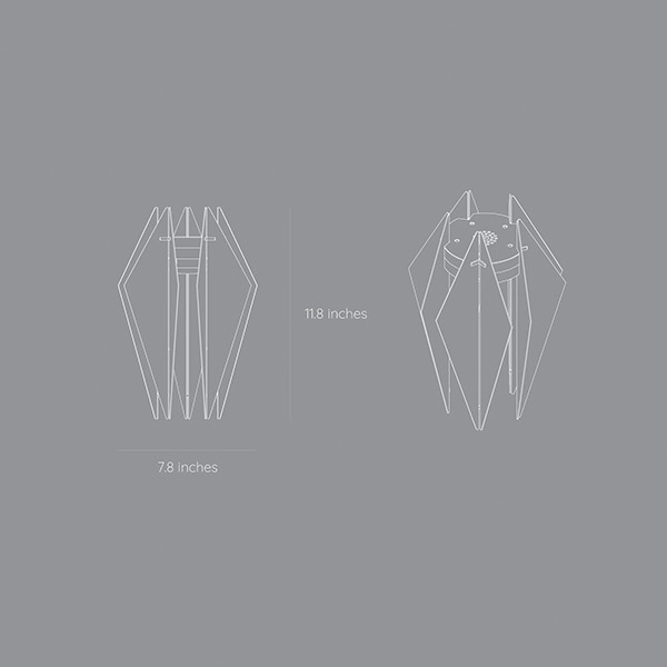 Lampa ambientala SPIN Hikari Small, gri