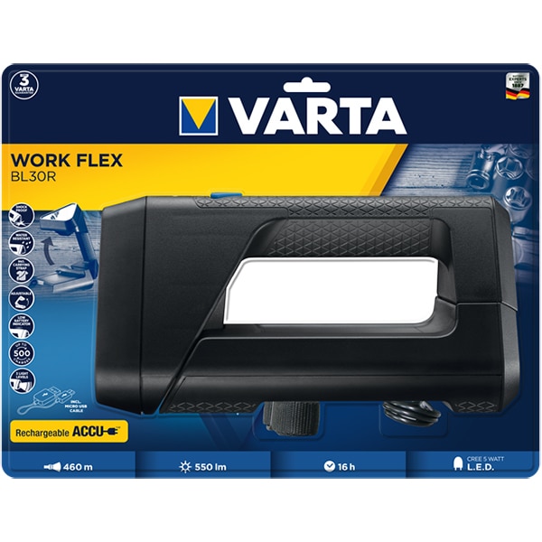 Lanterna LED Varta WORK FLEX BL30R, Acumulator, 5W, negru