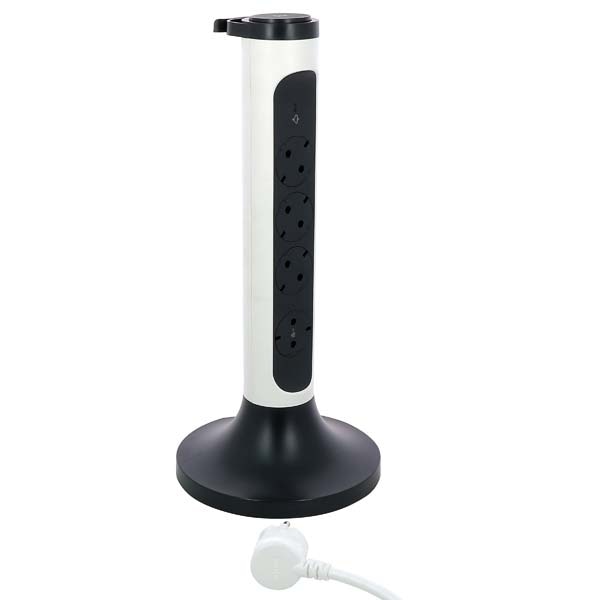 Prelungitor cu protectie LEGRAND L694505, 4 prize, 2m, alb-gri inchis