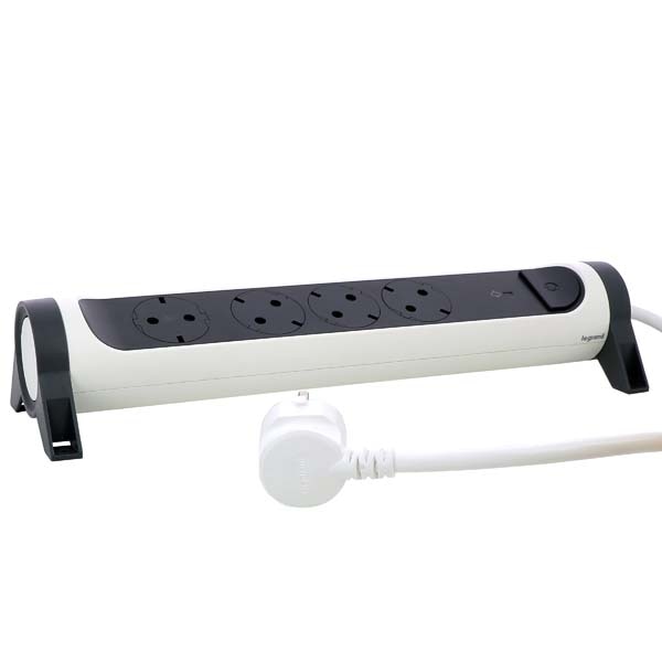 Prelungitor cu protectie LEGRAND L694507, 4 prize, 1.5m, negru-gri inchis