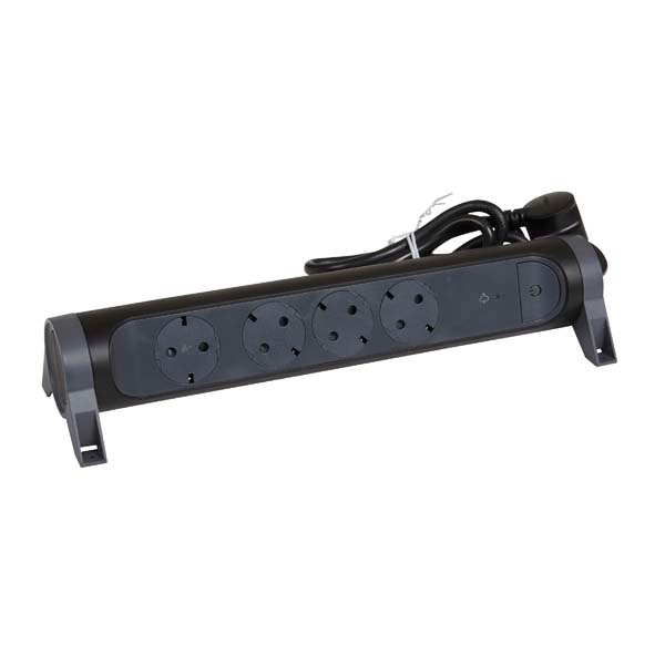 Prelungitor cu protectie LEGRAND L694511, 4 prize, 1.5m, negru-gri inchis