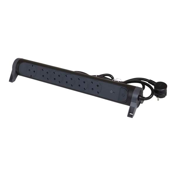 Prelungitor cu protectie LEGRAND L694513, 6 prize, 1.5m, negru-gri inchis
