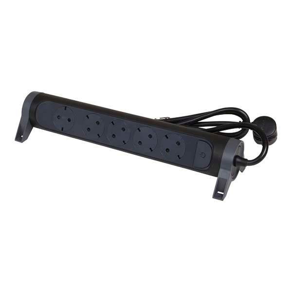 Prelungitor cu protectie LEGRAND L694532, 5 prize, 1.5m, negru-gri inchis