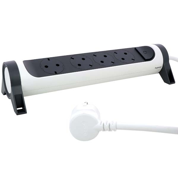 Prelungitor cu protectie LEGRAND L694536, 4 prize, 3m, alb-gri inchis