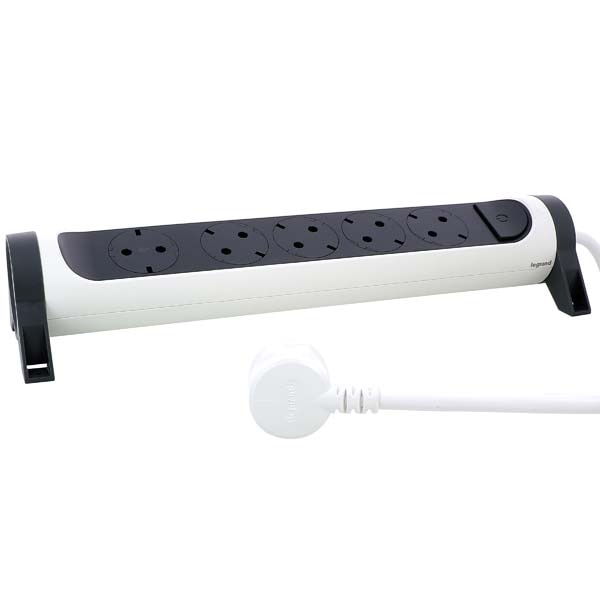 Prelungitor cu protectie LEGRAND L694538, 5 prize, 3m, alb-gri inchis