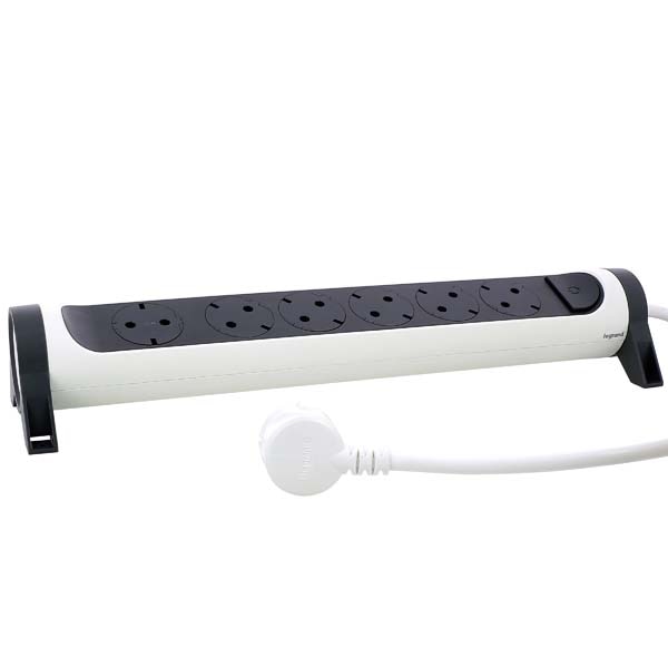 Prelungitor cu protectie LEGRAND L694539, 6 prize, 3m, alb-gri inchis