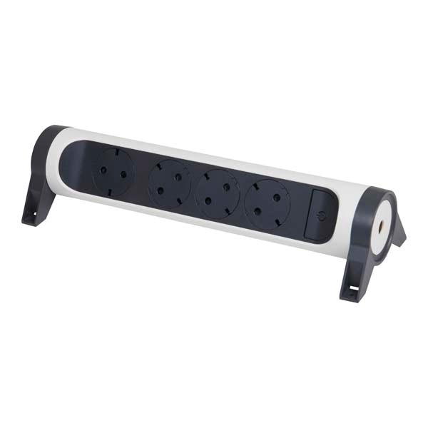 Multipriza LEGRAND L694544, 4 prize, alb-gri inchis