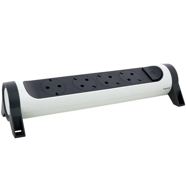 Multipriza LEGRAND L694544, 4 prize, alb-gri inchis