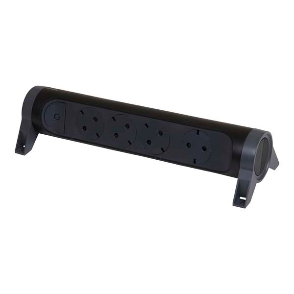 Multipriza LEGRAND L694545, 4 prize, negru-gri inchis