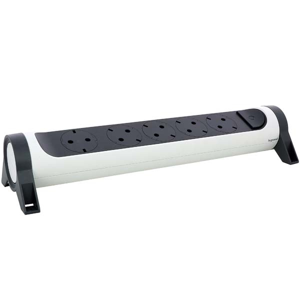 Multipriza LEGRAND L694546, 5 prize, alb-gri inchis