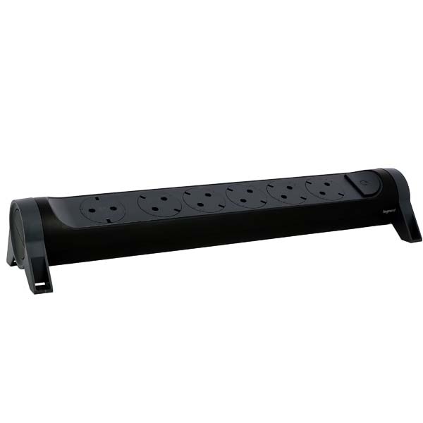 Multipriza LEGRAND L694548, 6 prize, negru-gri inchis