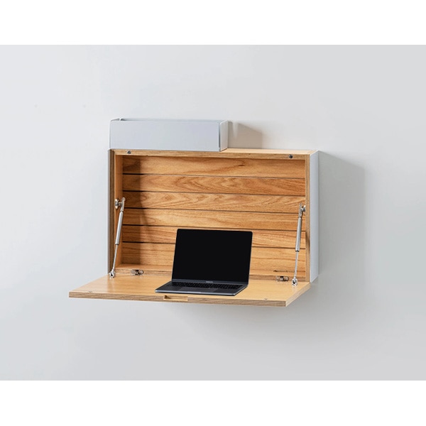 Birou de perete Unfold, 72 x 15 x 53 cm, maro deschis-gri