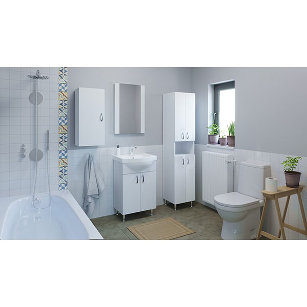 Set masca si lavoar Badenmob Seria 001, 50 x 42 x 81 cm, alb