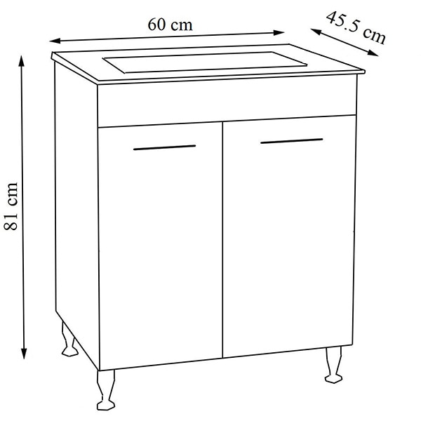 Set masca si lavoar Badenmob Seria 754, 61 x 46 x 83 cm, alb