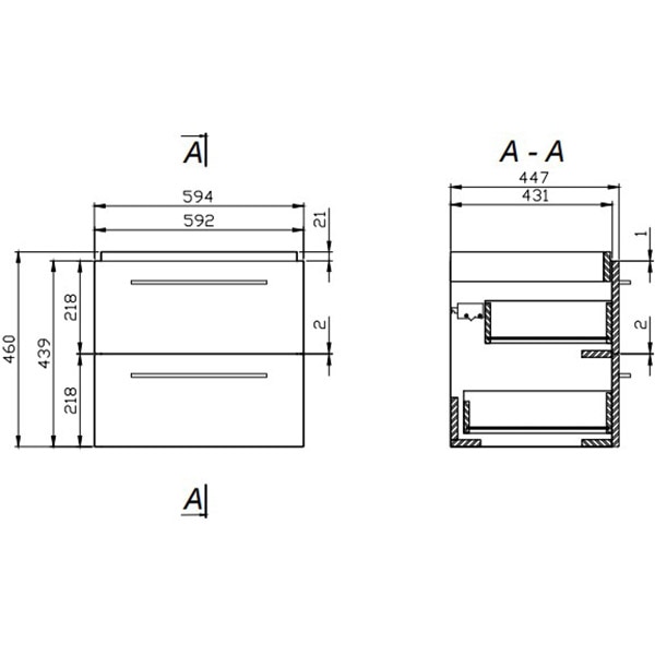 Set masca si lavoar Cersanit Gala City, 59.4 x 44.7 x 44.2 cm, alb