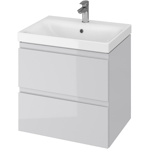 Set masca si lavoar Cersanit Moduo, 59.5 x 44.7 x 62 cm, gri