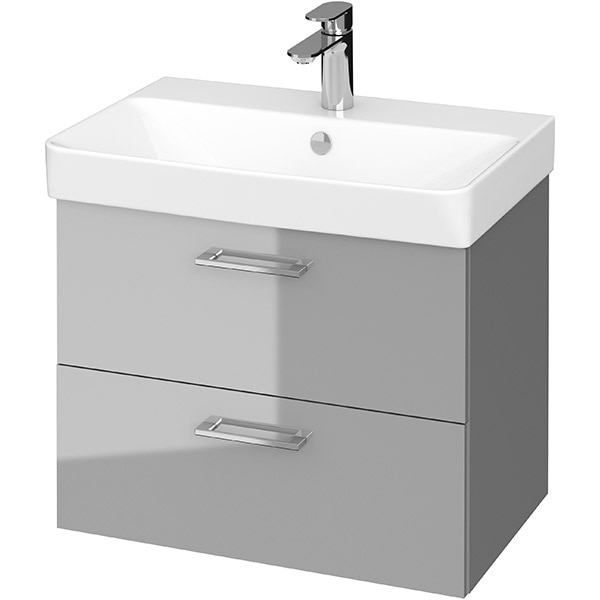 Set masca si lavoar Cersanit Lara Mille Slim, 59.4 x 37.5 x 46 cm, gri