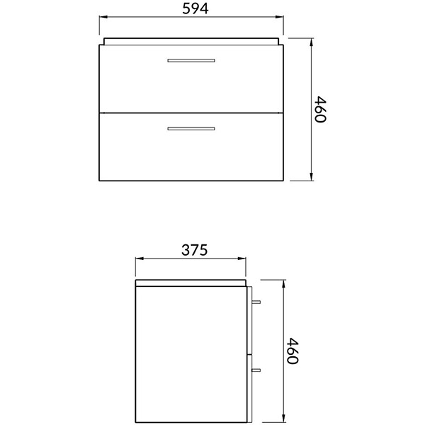 Set masca si lavoar Cersanit Lara Mille Slim, 59.4 x 37.5 x 46 cm, gri