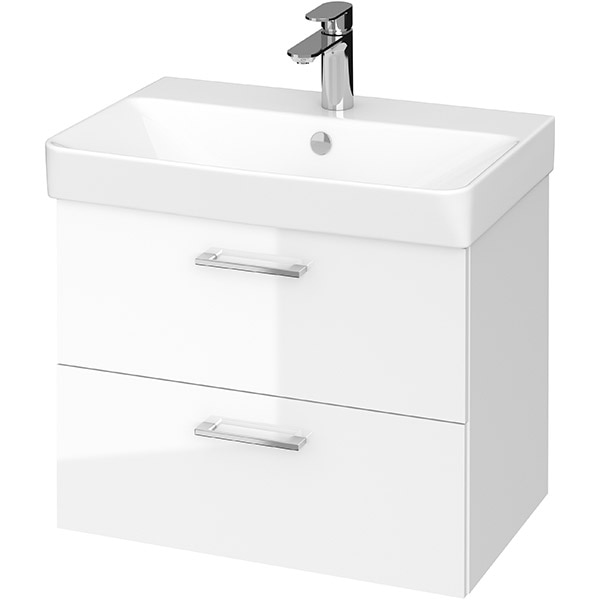 Set masca si lavoar Cersanit Lara Mille Slim, 59.4 x 37.5 x 46 cm, alb