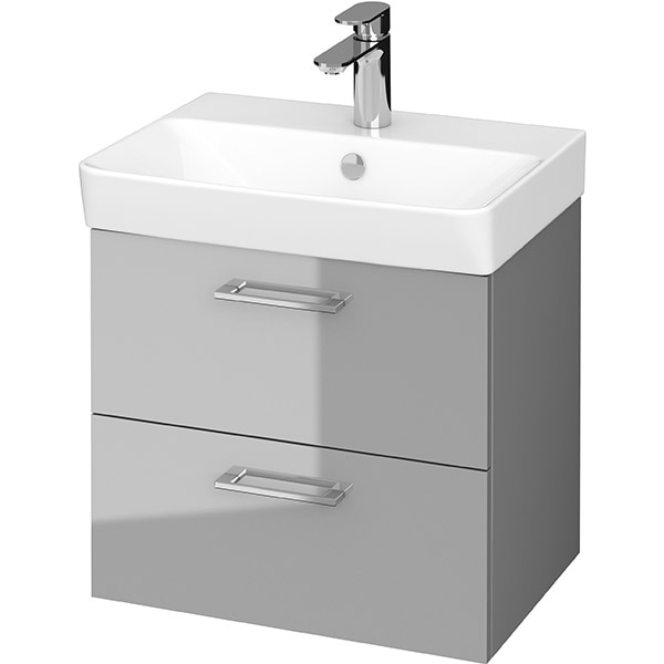 Set masca si lavoar Cersanit Lara Mille Slim, 49.4 x 34.7 x 46 cm, gri