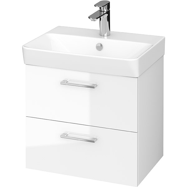 Set masca si lavoar Cersanit Lara Mille Slim, 49.4 x 34.7 x 46 cm, alb