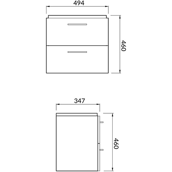 Set masca si lavoar Cersanit Lara Mille Slim, 49.4 x 34.7 x 46 cm, alb