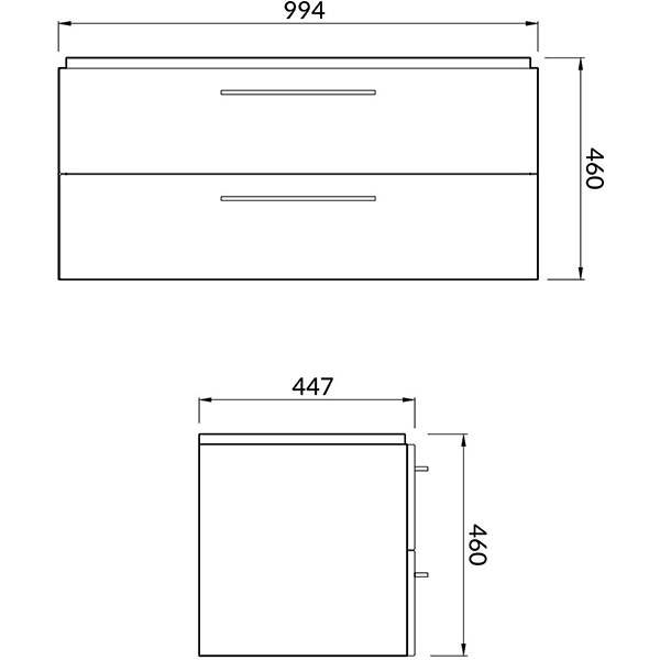 Set masca si lavoar Cersanit Lara Mille, 99.4 x 44.7 x 46 cm, nuc