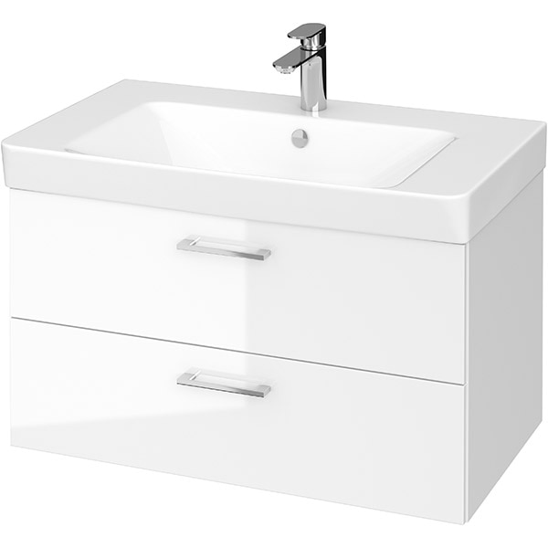 Set masca si lavoar Cersanit Lara Mille, 79.4 x 44.7 x 45.2 cm, alb