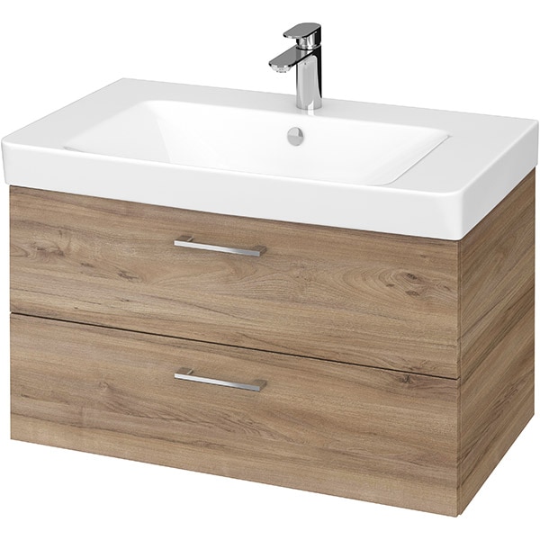 Set masca si lavoar Cersanit Lara Mille, 79.4 x 44.7 x 45.2 cm, nuc