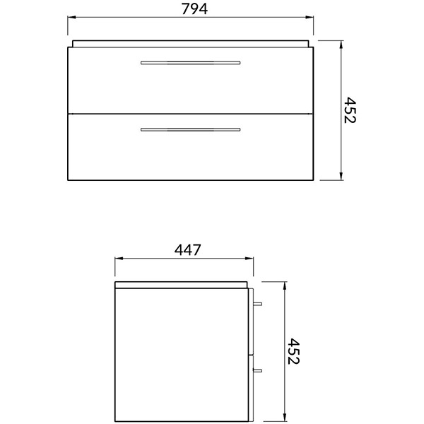 Set masca si lavoar Cersanit Lara Mille, 79.4 x 44.7 x 45.2 cm, nuc