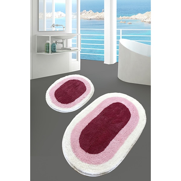Set 2 covorase baie Elips, 60 x 100 cm, 50 x 60 cm, roz