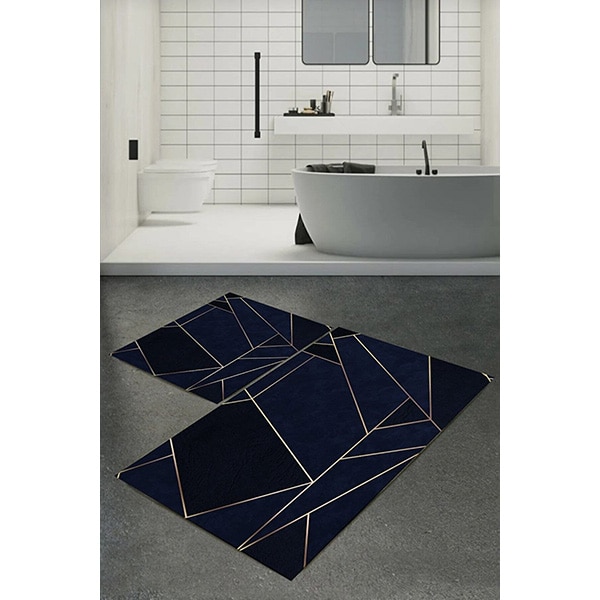 Set 2 covorase baie Modern 1, 60 x 100 cm, 40 x 60 cm, negru