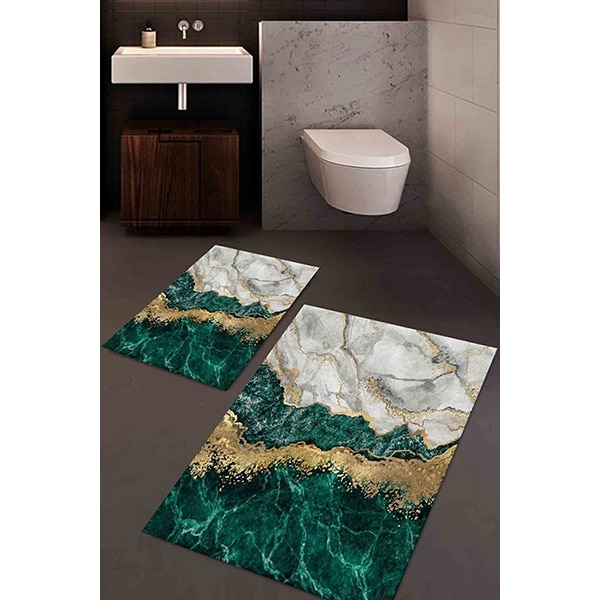 Set 2 covorase baie Marble, 60 x 100 cm, 40 x 60 cm, multicolor