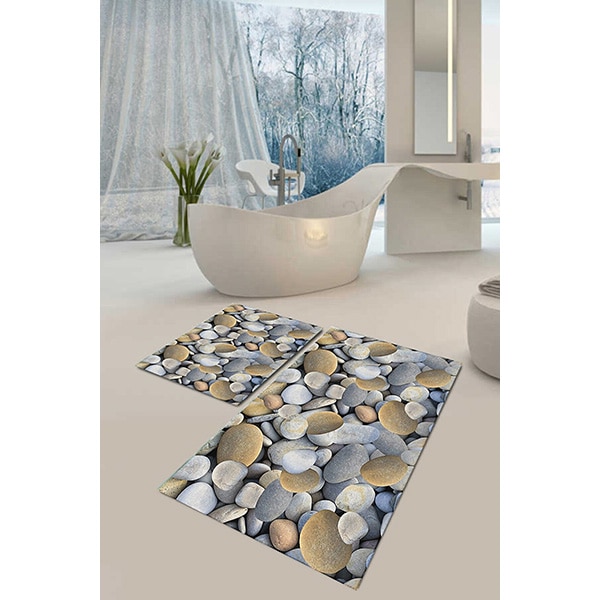 Set 2 covorase baie River Stones, 60 x 100 cm, 40 x 60 cm, multicolor