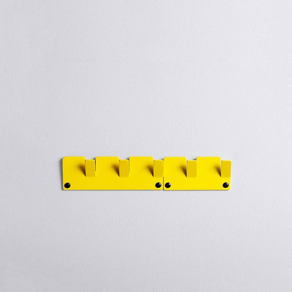 Cuier perete TETRIS, 17 cm, galben, 3 piese