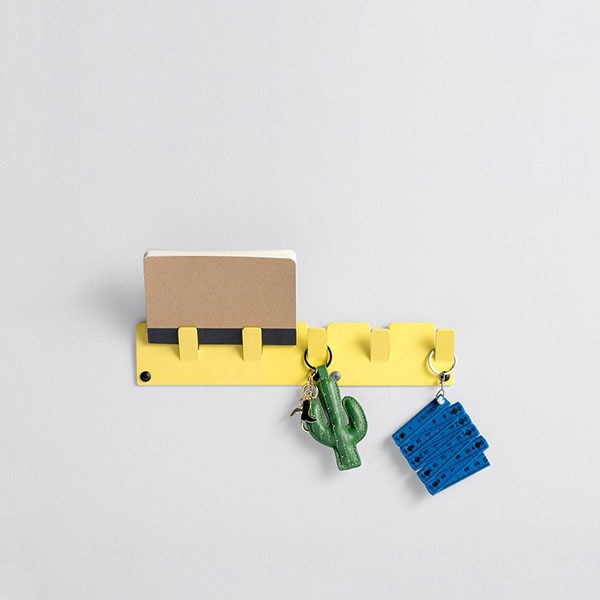 Cuier perete TETRIS, 17 cm, galben, 3 piese