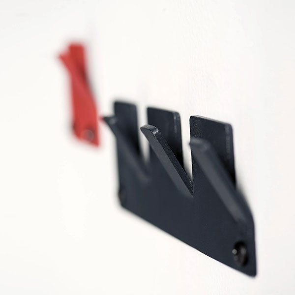 Cuier perete TETRIS, 17 cm, negru, 3 piese