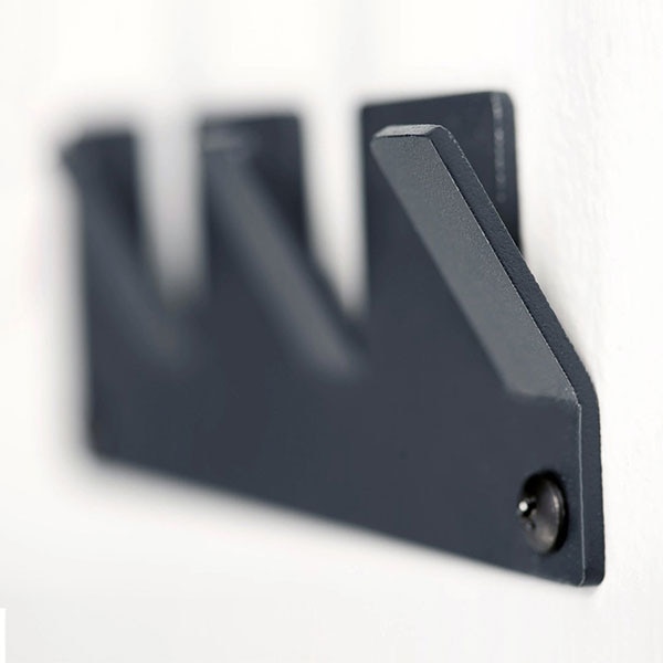 Cuier perete TETRIS, 17 cm, negru, 3 piese