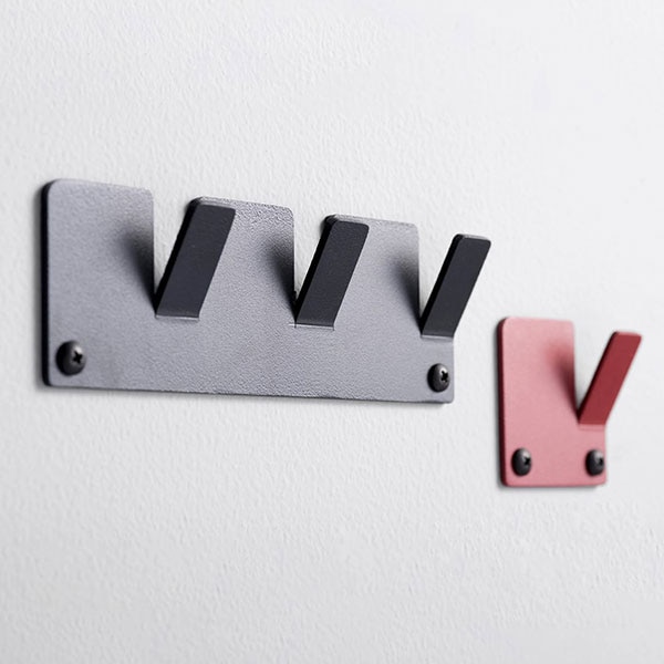 Cuier perete TETRIS, 17 cm, negru, 3 piese