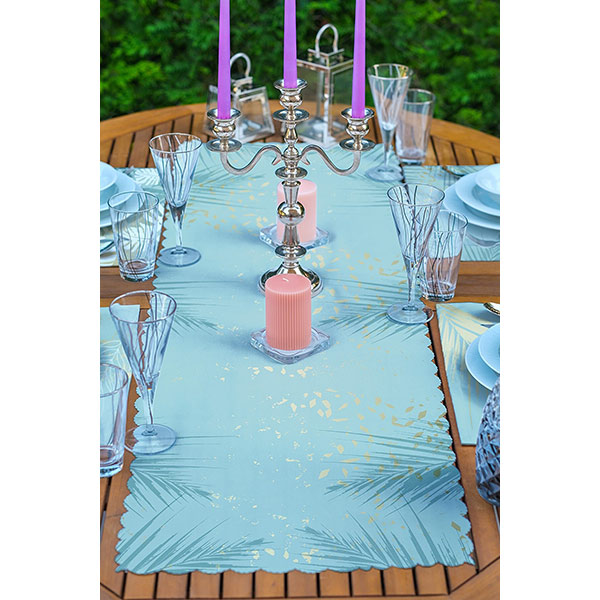 Suport farfurii si napron Green Modern, 35 x 45 cm, 35 x 140 cm, 4 + 1 bucati, multicolor