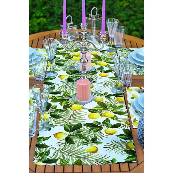 Suport farfurii si napron Lemon, 35 x 45 cm, 35 x 140 cm, 4 + 1 bucati, multicolor