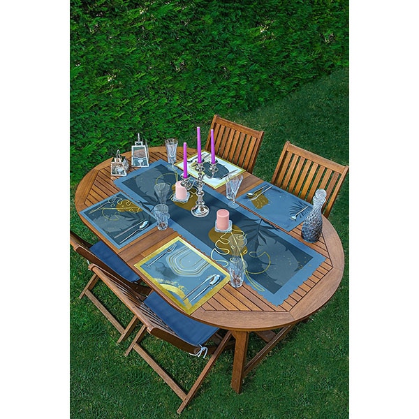 Suport farfurii si napron Green Modern, 35 x 45 cm, 35 x 140 cm, 4 + 1 bucati, multicolor