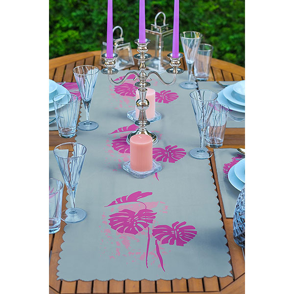 Suport farfurii si napron Pink Tree, 35 x 45 cm, 35 x 140 cm, 4 + 1 bucati, multicolor