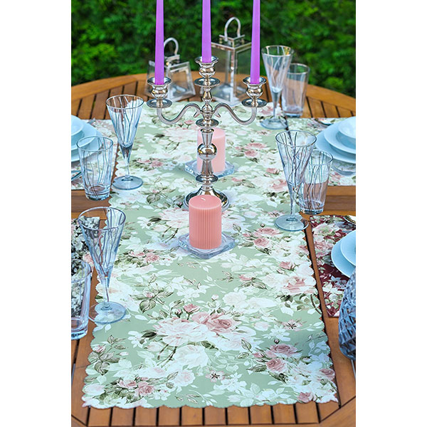 Suport farfurii si napron Floral, 35 x 45 cm, 35 x 140 cm, 4 + 1 bucati, multicolor