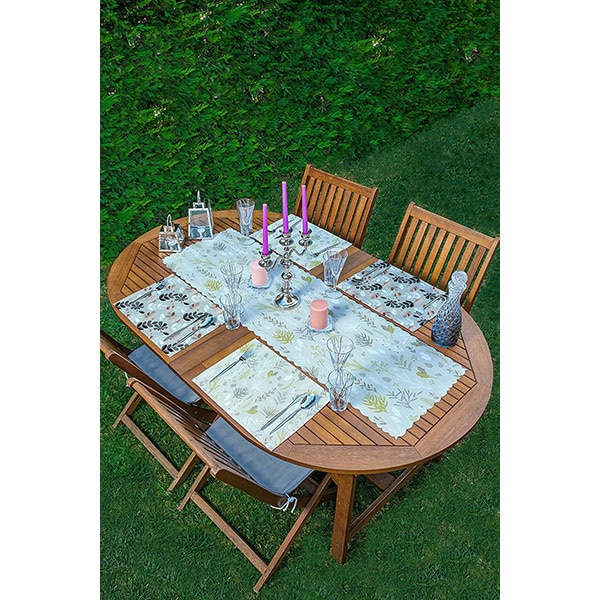 Suport farfurii si napron Floral M, 35 x 45 cm, 35 x 140 cm, 4 + 1 bucati, multicolor